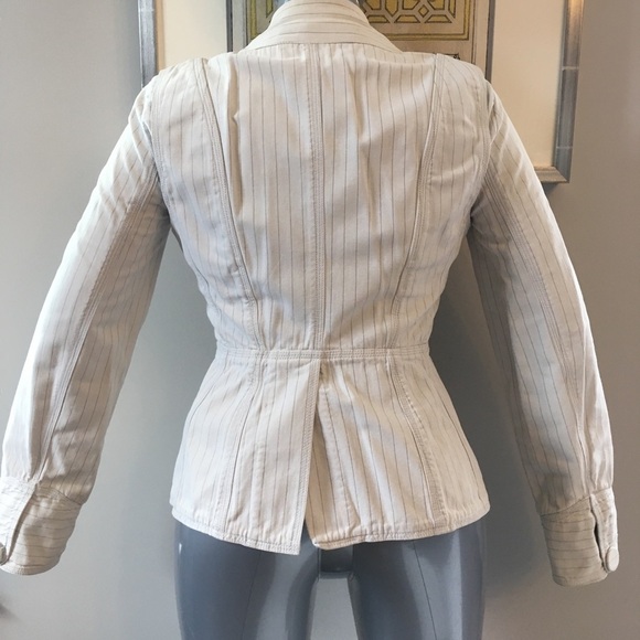 MARC JACOBS 💯 Cotton Striped Blazer in Linen/Grey - Picture 4 of 8